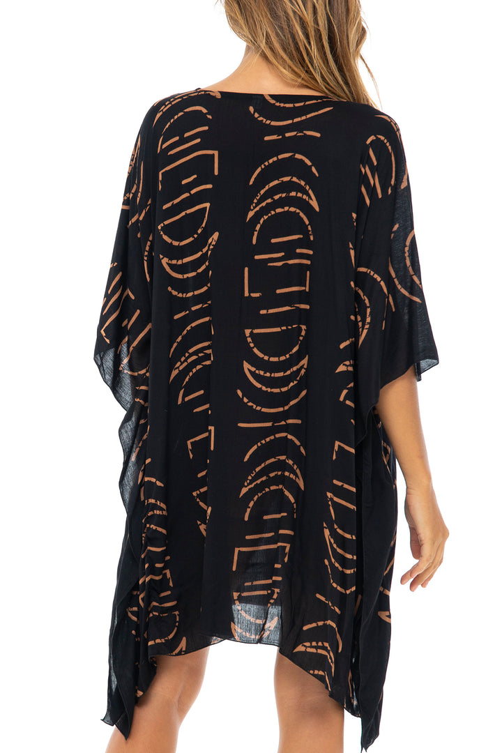 Short Loose Print Cover Up Caftan