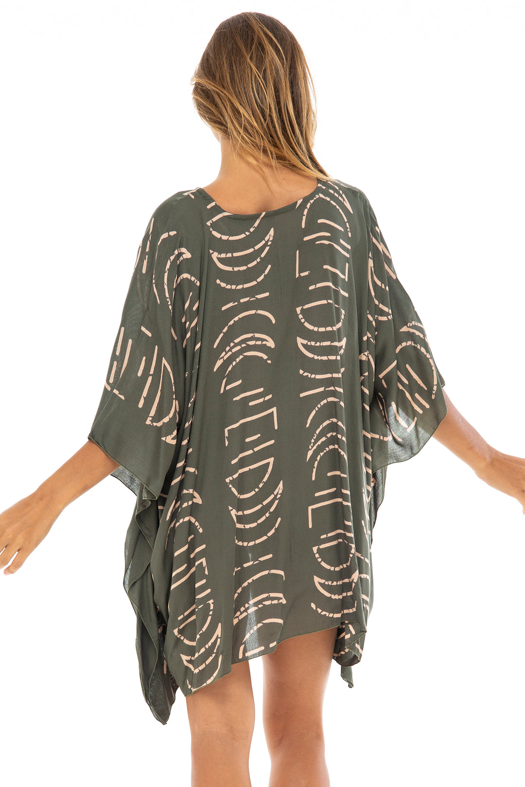Short Loose Print Cover Up Caftan