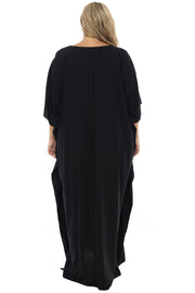 Back From Bali Womens Plus Size Long Maxi Caftan Flowy Boho Loose Tunic Poncho Dress Rayon