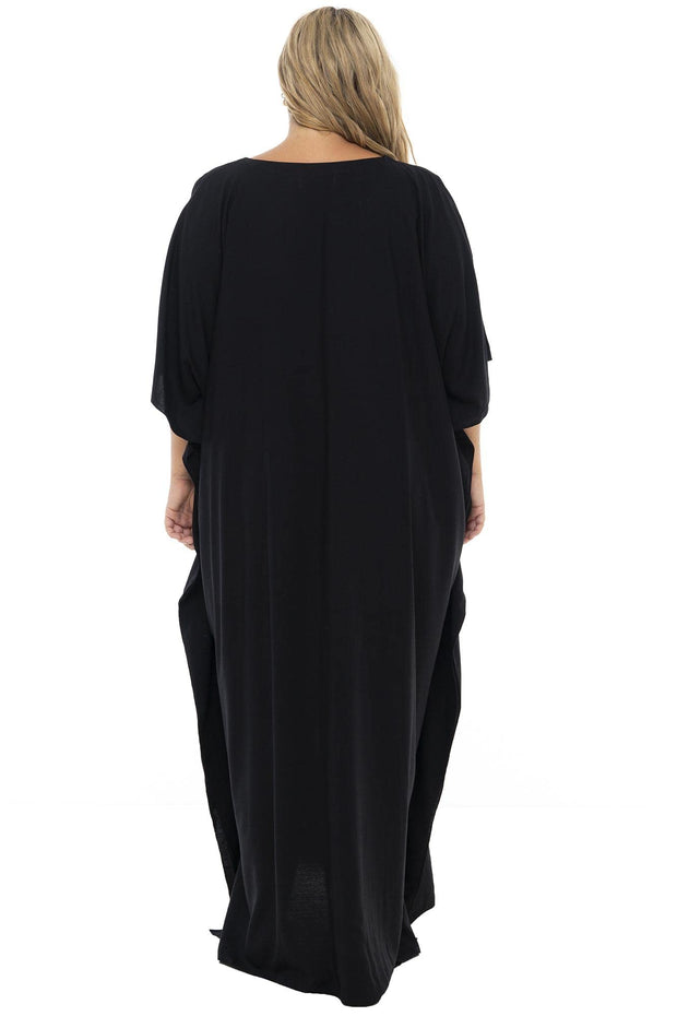 Back From Bali Womens Plus Size Long Maxi Caftan Flowy Boho Loose Tunic Poncho Dress Rayon