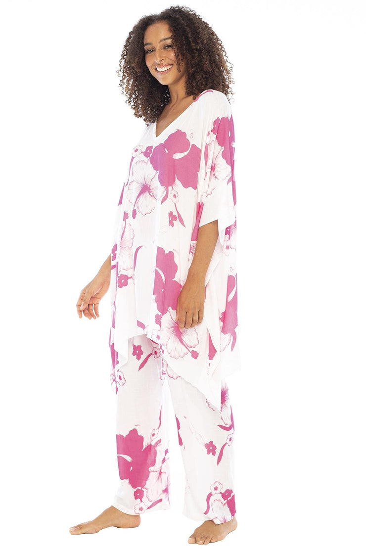 Back from Bali Womens Loungewear Set 2 Piece Soft Flowy Boho Pajama Lounge Set with Poncho Tunic and Pants Outfit