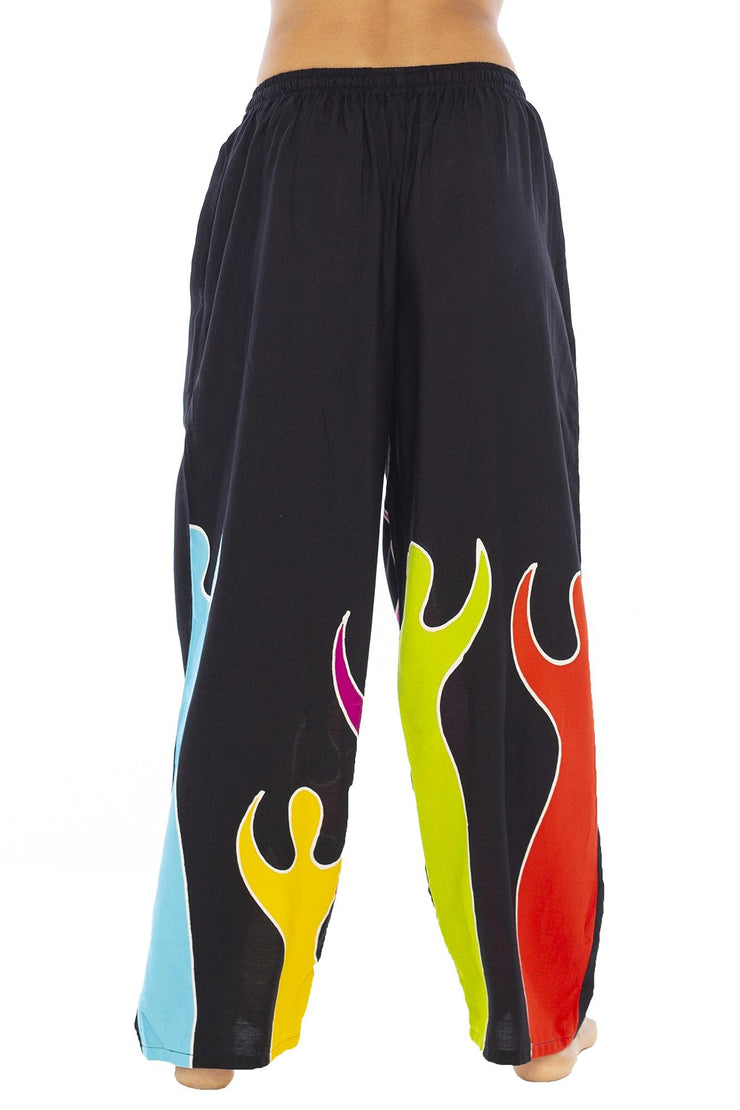 Womens Lounge Pants Boho Soft Flowy Wide Leg Harem Palazzo Beach Pants Comfy Elastic Waist