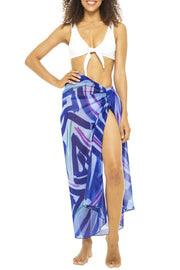 Womens Chiffon Sarong Wrap Skirt Swimsuit Cover Up Sheer Boho Print Beach Bikini Pareo