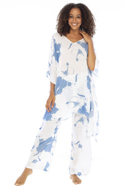 Back from Bali Womens Loungewear Set 2 Piece Soft Flowy Boho Pajama Lounge Set with Poncho Tunic and Pants Outfit