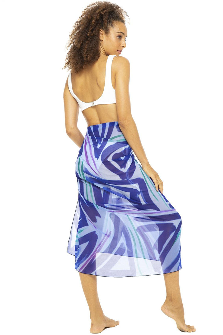 Womens Chiffon Sarong Wrap Skirt Swimsuit Cover Up Sheer Boho Print Beach Bikini Pareo