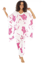 Back from Bali Womens Loungewear Set 2 Piece Soft Flowy Boho Pajama Lounge Set with Poncho Tunic and Pants Outfit