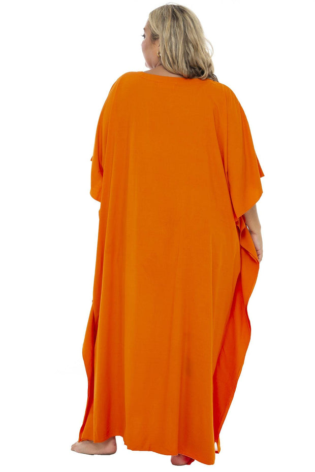 Back From Bali Womens Plus Size Long Maxi Caftan Flowy Boho Loose Tunic Poncho Dress Rayon