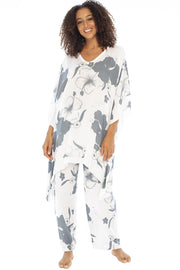 Back from Bali Womens Loungewear Set 2 Piece Soft Flowy Boho Pajama Lounge Set with Poncho Tunic and Pants Outfit