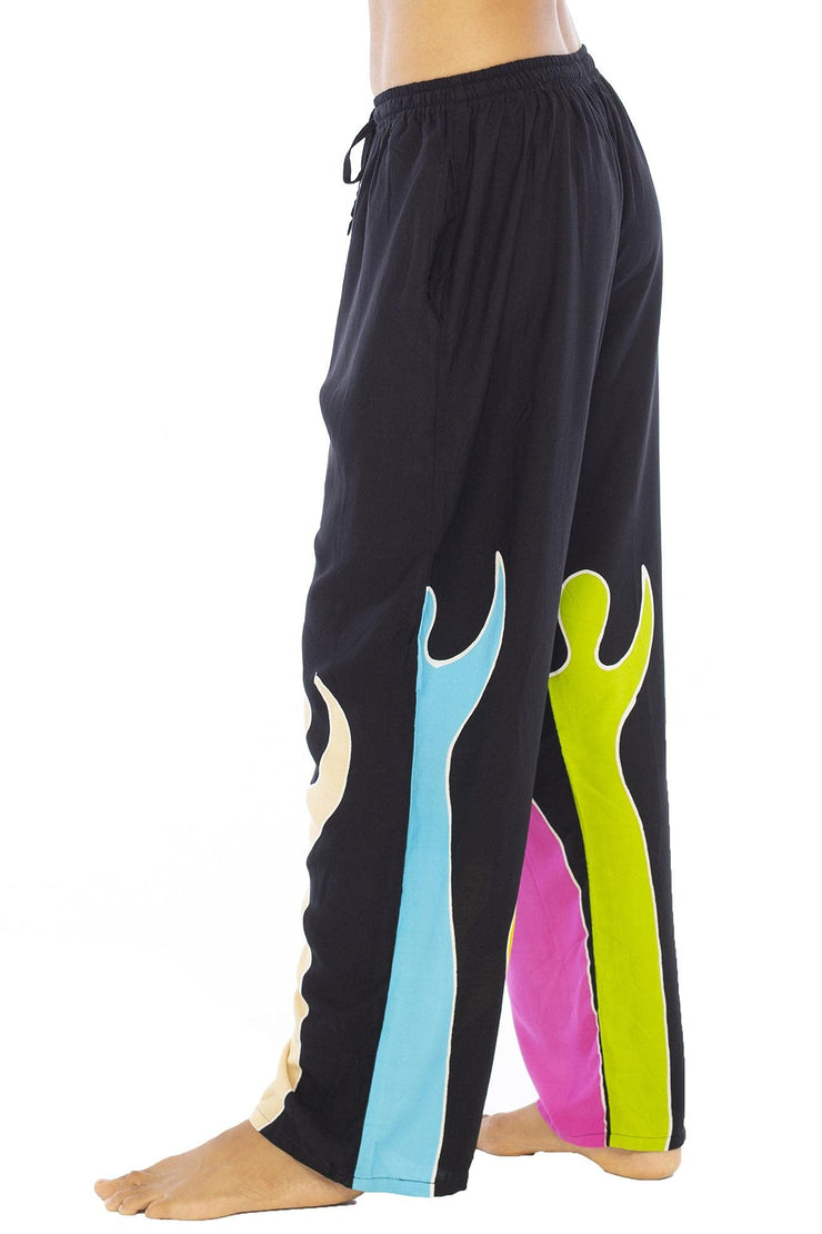 Womens Lounge Pants Boho Soft Flowy Wide Leg Harem Palazzo Beach Pants Comfy Elastic Waist
