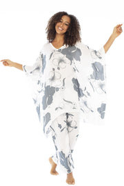 Back from Bali Womens Loungewear Set 2 Piece Soft Flowy Boho Pajama Lounge Set with Poncho Tunic and Pants Outfit