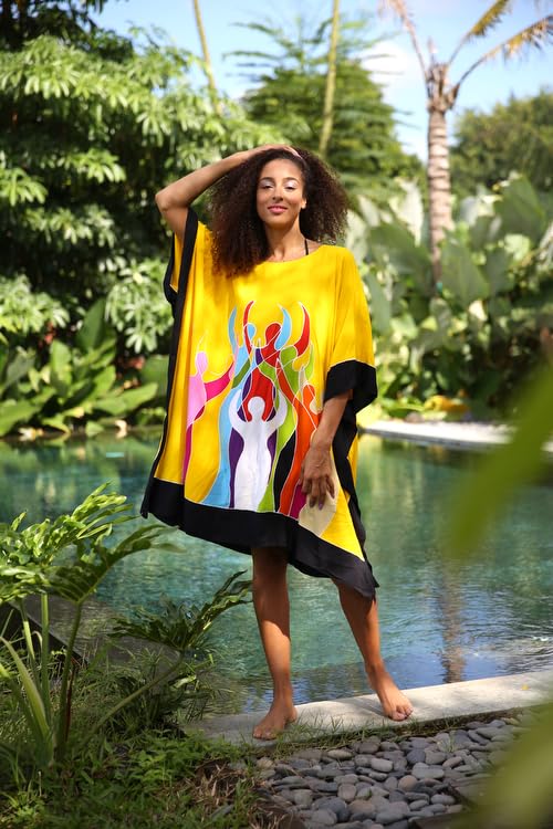 Back From Bali Womens Short African Beach Swim Suit Cover Up Caftan Poncho