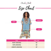 Womens Short Kaftan Ethnic Print V Neck Boho Tunic Poncho Beach Dress Loungewear Swimsuit Cover Up