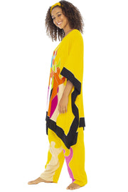 Back from Bali Womens Loungewear Set Loose Boho Poncho Tunic and Pants 2 Piece