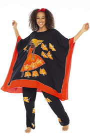 Back from Bali Womens Loungewear Set Loose Boho Poncho Tunic and Pants 2 Piece