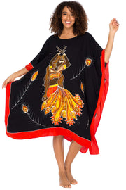 Womens Caftan Dress Loose Beach Poncho Knee Length Empowerment
