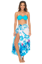 Womens Sarong Beach Bikini Swimsuit Cover Up Wrap Skirt with Coconut Clip