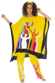 Back from Bali Womens Loungewear Set Loose Boho Poncho Tunic and Pants 2 Piece