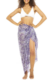 Womens Chiffon Sarong Wrap Skirt Swimsuit Cover Up Sheer Boho Print Beach Bikini Pareo