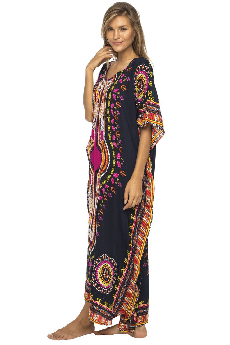Womens Long Maxi Swimsuit Beach Sequin Cover Up African Caftan