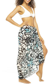 Womens Chiffon Sarong Wrap Skirt Swimsuit Cover Up Sheer Boho Print Beach Bikini Pareo