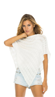 Womens Cotton Poncho Spring Summer Lightweight Cable Knit Shrug