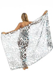 Womens Chiffon Sarong Wrap Skirt Swimsuit Cover Up Sheer Boho Print Beach Bikini Pareo