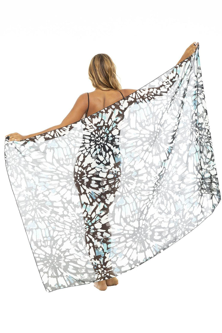 Womens Chiffon Sarong Wrap Skirt Swimsuit Cover Up Sheer Boho Print Beach Bikini Pareo