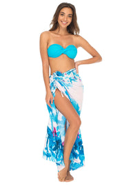 Womens Sarong Beach Bikini Swimsuit Cover Up Wrap Skirt with Coconut Clip