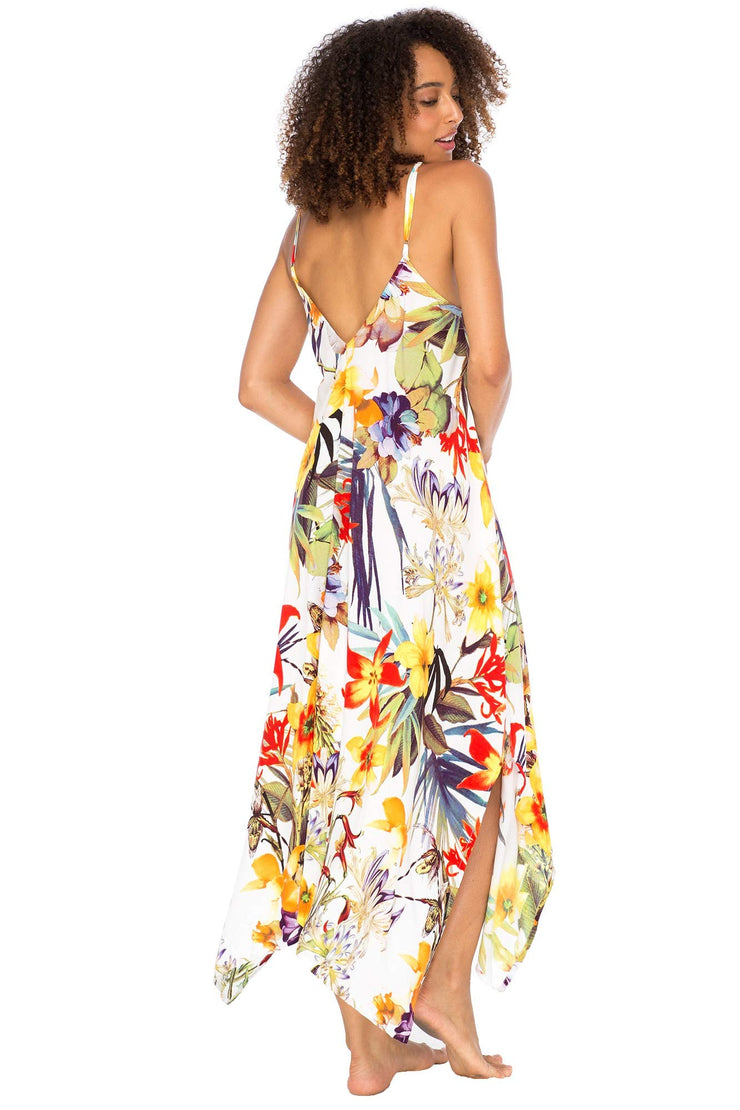 Womens Sleeveless Floral Summer Maxi Dress, Spaghetti Straps Long Casual Boho Sexy Beach Cover Up