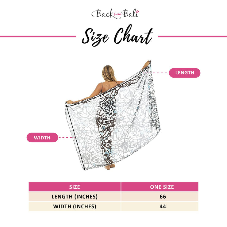 Womens Chiffon Sarong Wrap Skirt Swimsuit Cover Up Sheer Boho Print Beach Bikini Pareo
