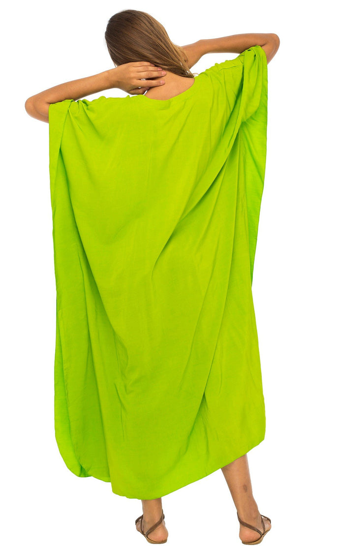 Womens Beach Cover Up Maxi, Kaftan Love Tree Beach Dress Swimsuit Cover Up