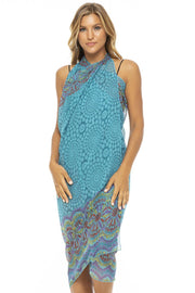 Womens Chiffon Sarong Wrap Skirt Swimsuit Cover Up Sheer Boho Print Beach Bikini Pareo