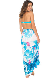 Womens Sarong Beach Bikini Swimsuit Cover Up Wrap Skirt with Coconut Clip