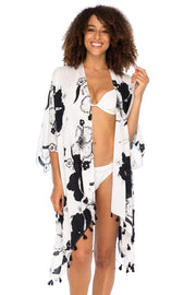 Womens Floral Swimsuit Bikini Cover Up Boho Beach Kimono Swimwear Bathing Suit Cover Resort Wear