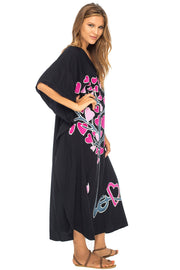 Womens Beach Cover Up Maxi, Kaftan Love Tree Beach Dress Swimsuit Cover Up