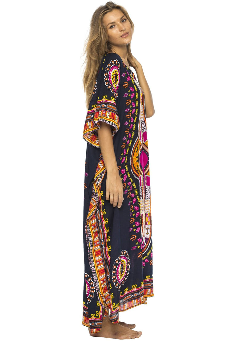 Womens Long Maxi Swimsuit Beach Sequin Cover Up African Caftan