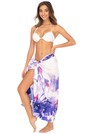 Womens Sarong Beach Bikini Swimsuit Cover Up Wrap Skirt with Coconut Clip