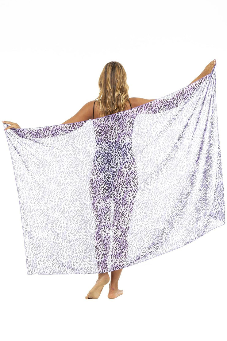 Womens Chiffon Sarong Wrap Skirt Swimsuit Cover Up Sheer Boho Print Beach Bikini Pareo