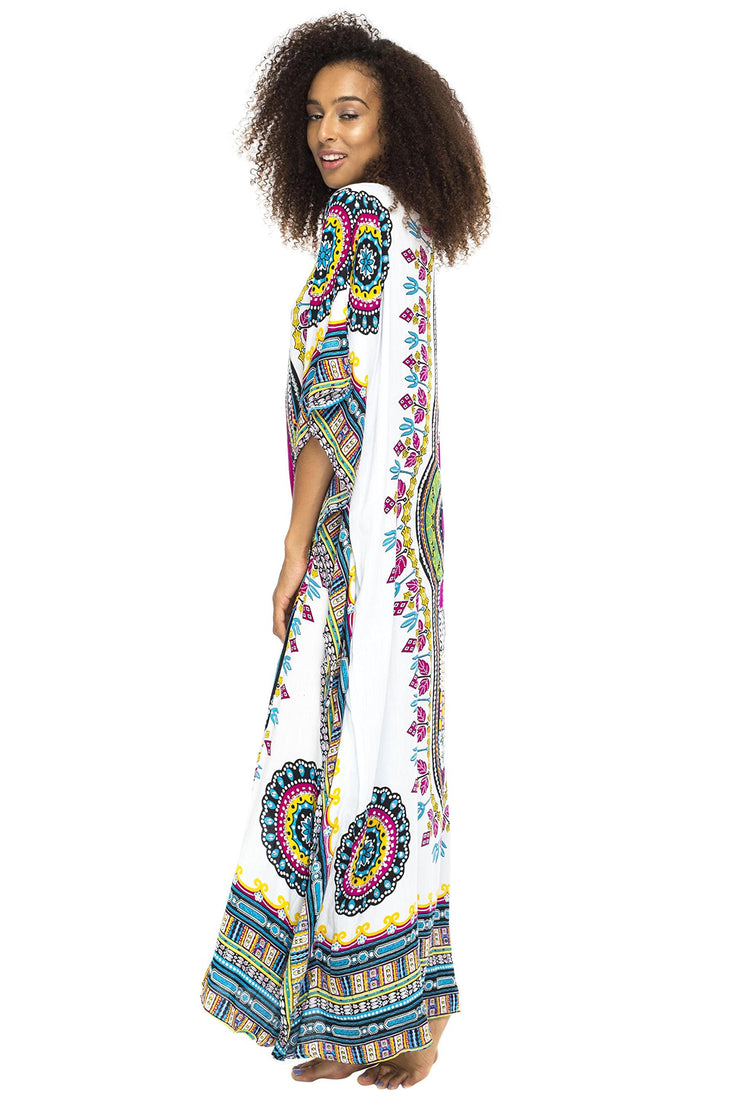 Womens Long Maxi Swimsuit Beach Sequin Cover Up African Caftan