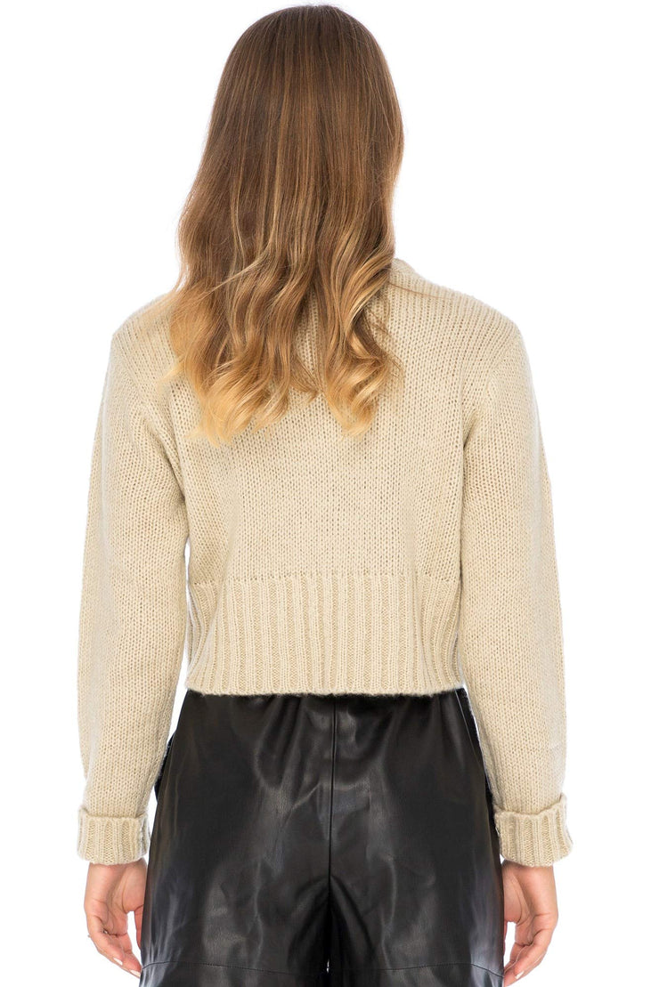 Womens Button Down Cropped Cardigan Sweater Long Sleeve V Neck Knit Shrug Bolero