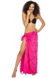Womens Sarong Wrap, Beach Swimsuit Cover Up – Solid Color Sequin with Coconut Clip