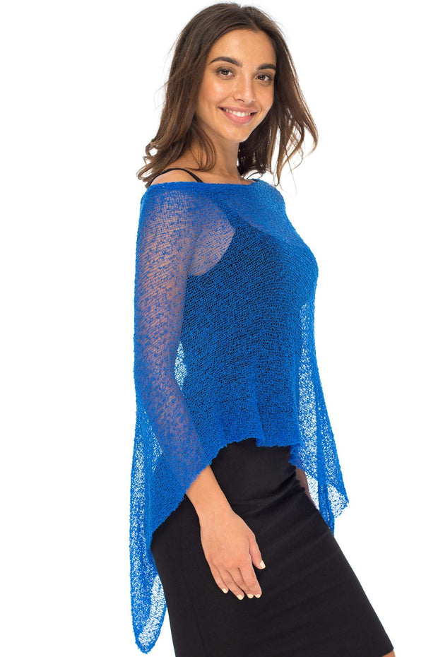 Back From Bali Women's Sheer Poncho Shrug Lightweight Shrug Pullover Sweater