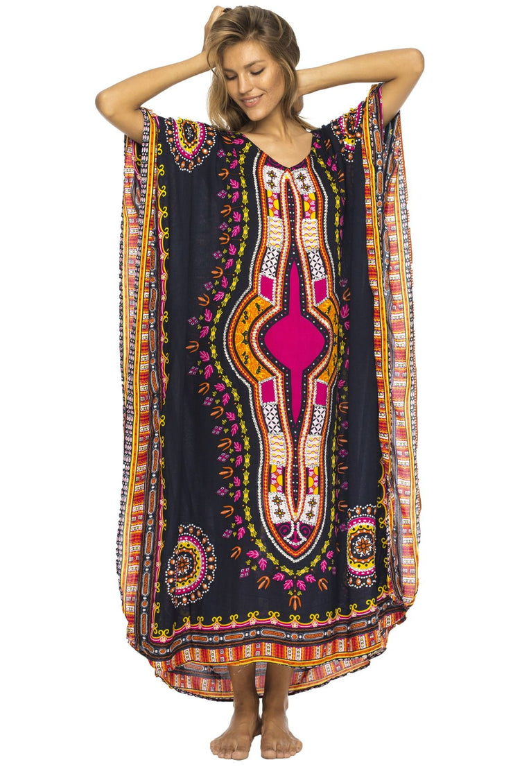 Womens Long Maxi Swimsuit Beach Sequin Cover Up African Caftan