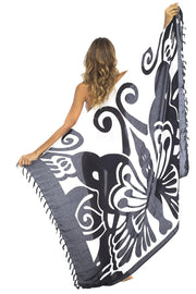 Beach Swimsuit Cover Up - Butterfly with Coconut Clip