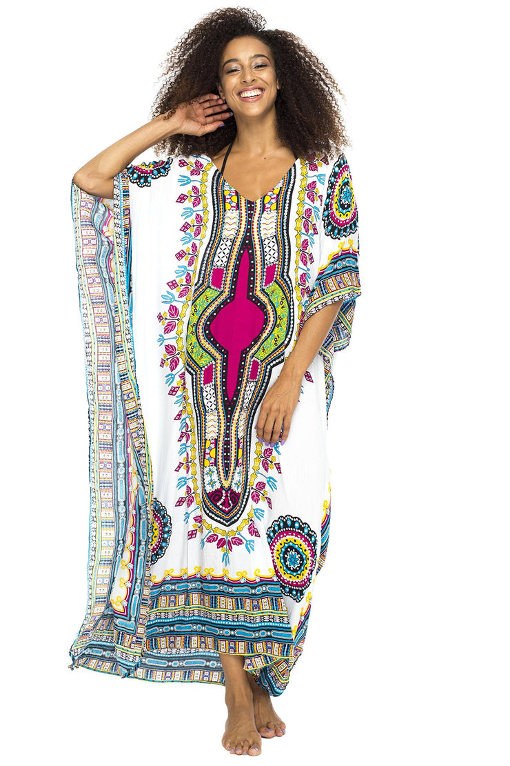 Womens Long Maxi Swimsuit Beach Sequin Cover Up African Caftan