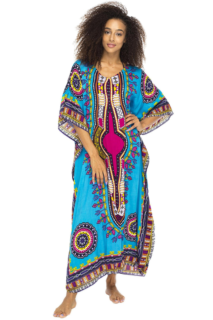 Womens Long Maxi Swimsuit Beach Sequin Cover Up African Caftan