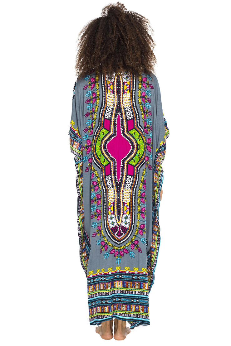 Womens Long Maxi Swimsuit Beach Sequin Cover Up African Caftan