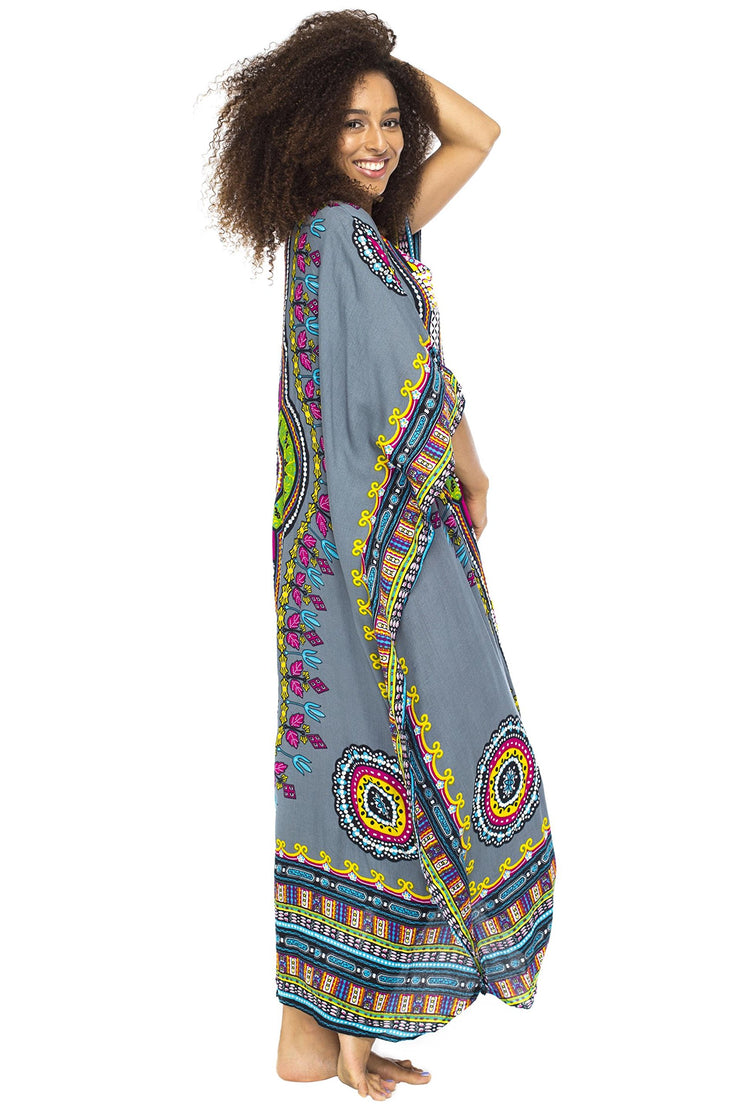 Womens Long Maxi Swimsuit Beach Sequin Cover Up African Caftan
