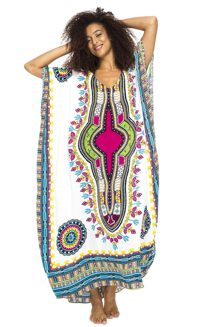 Womens Long Maxi Swimsuit Beach Sequin Cover Up African Caftan