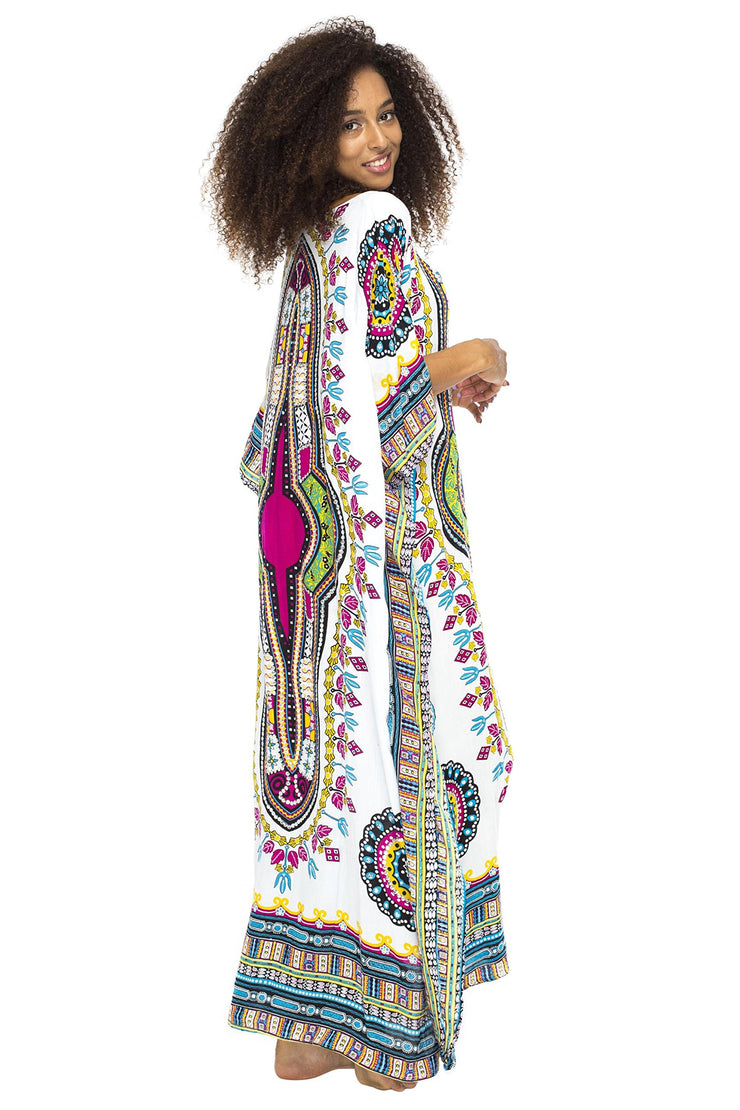 Womens Long Maxi Swimsuit Beach Sequin Cover Up African Caftan
